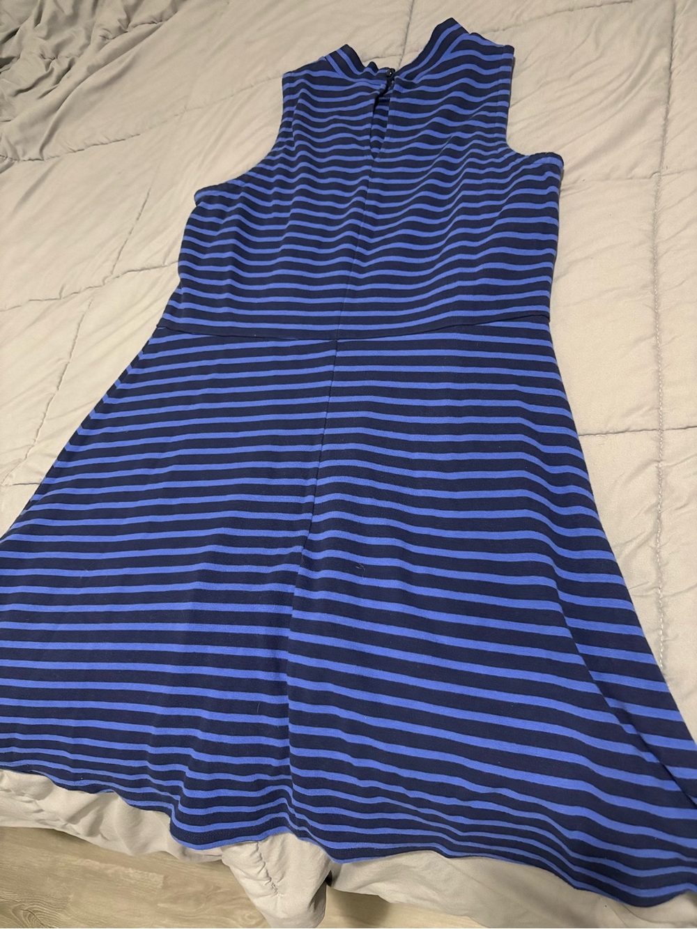 Old Navy Navy and Blue Striped Sleeveless Dress
